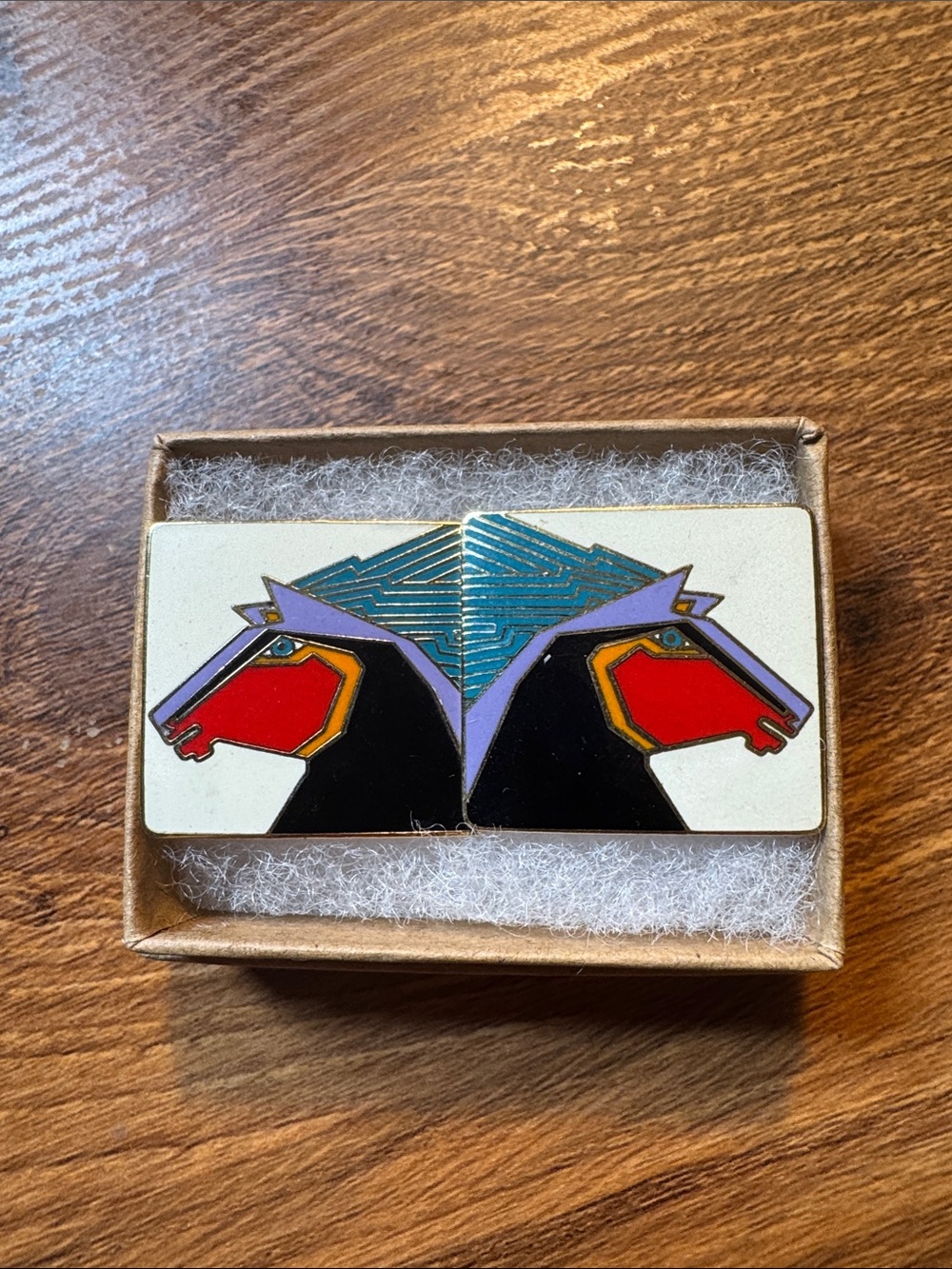 Vintage Laurel Burch Enamel Stallion Earrings